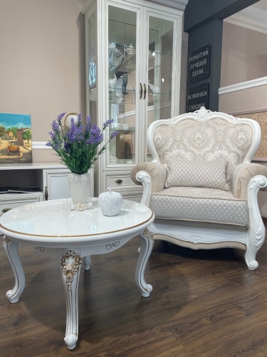 Столик круглый Натали белый глянец фото 5