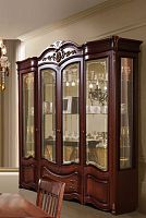 Шкаф-витрина Джулия 4-х дверная (орех)