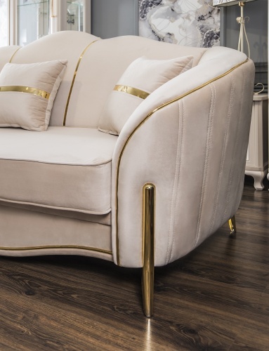 Диван Лара 3х местный бежевый золото фото 6