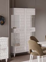 Шкаф 2-дверный Мария (белый с серебром)