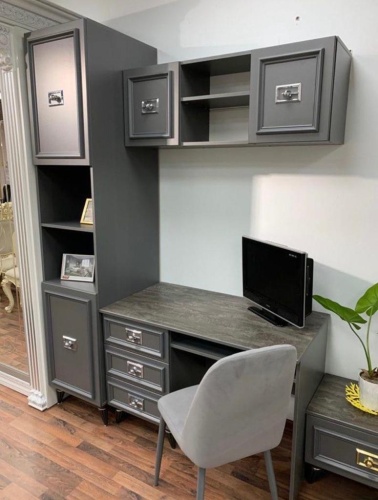 Молодежная мебель Виктория графит с серебром фото 10