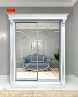 Шкаф-купе Классик 2-дверный №3 (17,3 м.) белый/серебро