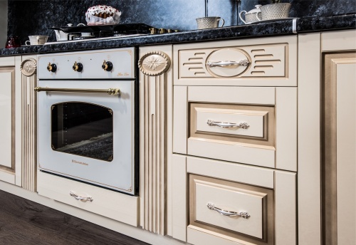 Верона секция навесная угловая крем глянец фото 3