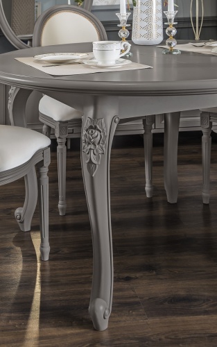 Стол Мокко круглый серый камень фото 6