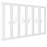 Шкаф Джоконда 6-створчатый корень дуба глянец