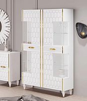 Шкаф 2-дверный Мария (белый с золотом)