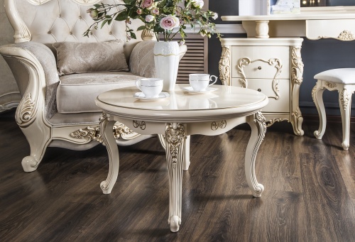 Столик круглый Джоконда крем глянец фото 3