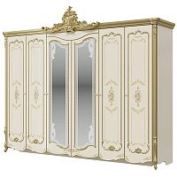 Шкаф Шейх 6-ти дверный (слоновая кость, золото)