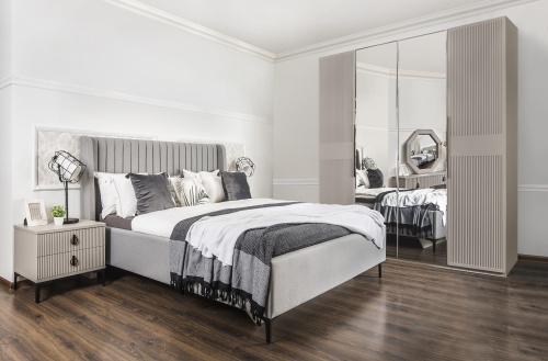 Спальня Стелла 4-ств светло серый камень фото 3