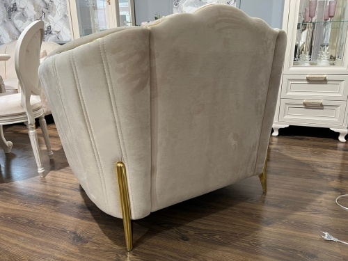 Кресло Лара бежевый золото фото 6