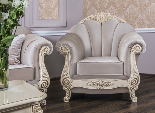 Кресло Марселла крем глянец фото 3