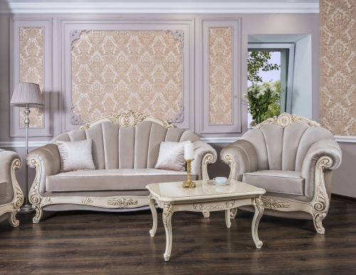 Диван Марселла 3х местный крем глянец фото 6