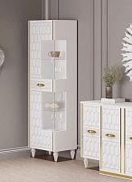 Шкаф 1-дверный левый Мария (белый с золотом)