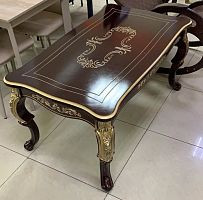 Стол журнальный Версаль прямоугольный (дерево орех/золото)