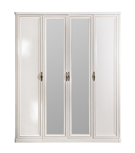 Шкаф Натали 4-створчатый белый глянец фото 2