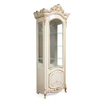 Витрина 1-дверная Элиза 5 (белый/золото/глянцевый лак)