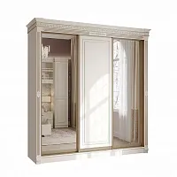 Шкаф-купе 2,20 "Берта" 3ст. Жемчуг, Шампань, Профиль золото