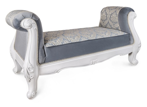 Оттоманка Мишель с двумя подлокотниками белый матовый