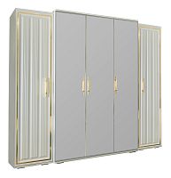 Шкаф Замира 5-створчатый с зеркалом оливковый