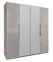 шкаф Стелла 4-створчатый с зеркалом светло серый камень