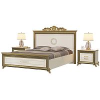 Кровать двуспальная без короны Версаль 180х200 (шелкография, слоновая кость)