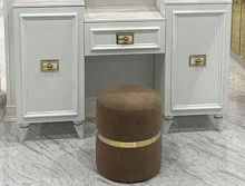 Пуф Виктория (коричневый с серебром)