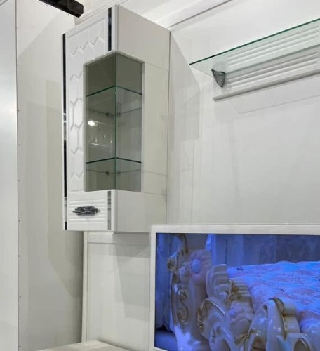 Шкаф навесной Мария (белый с серебром) фото 3