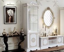 Витрина 1-дверная (правая/левая) Грация (белый/золото глянец)