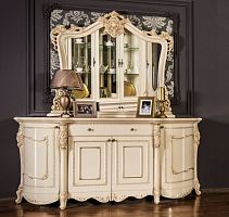 Комод Джоконда крем глянец (с зеркалом)