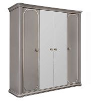 шкаф Лали 4-створчатый с зеркалом серый камень
