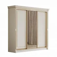 Шкаф-купе 2,40 "Венеция" 3ст. Крем, Золото, Профиль золото