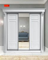 Шкаф-купе Классик 3-дверный №6 (2,38 м.) белый/серебро