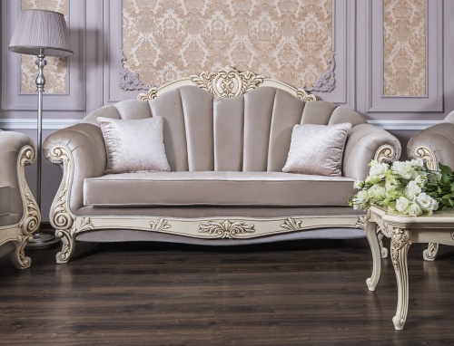 Диван Марселла 3х местный крем глянец фото 5