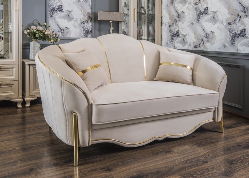 Диван Лара 2х местный бежевый золото фото 3