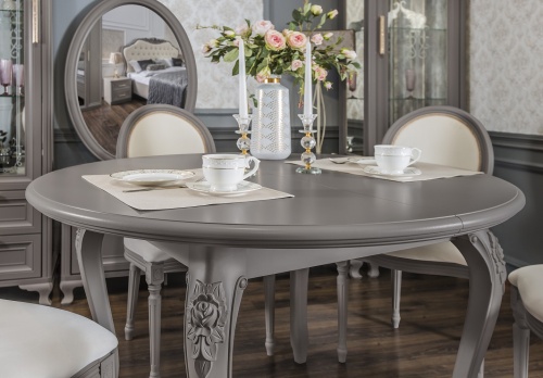 Стол Мокко круглый серый камень фото 4