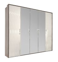Шкаф Гравита 5-створчатый с зеркалом белый глянец