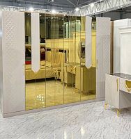 Шкаф 6-дверный Севиль (кашемир с золотом)