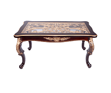 Стол журнальный Версаль прямоугольный (дерево/стекло, орех/золото)