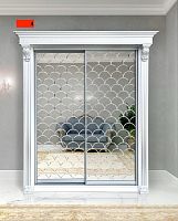 Шкаф-купе Классик 2-дверный №4 (17,3 м.) белый/серебро