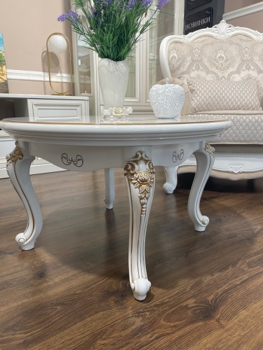 Столик круглый Натали белый глянец фото 4