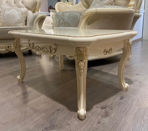 Столик прямоугольный Джоконда крем глянец фото 2