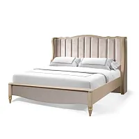 Кровать двуспальная (160х200) с мягким изголовьем Моника (капучино)