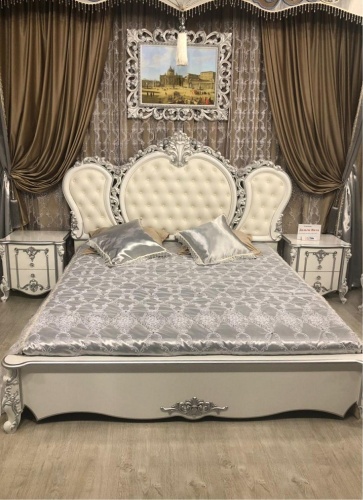 Спальня Дольче Вита с комодом (белый с серебром) фото 13