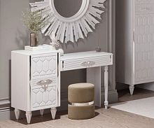 Стол туалетный Мария (белый с серебром)