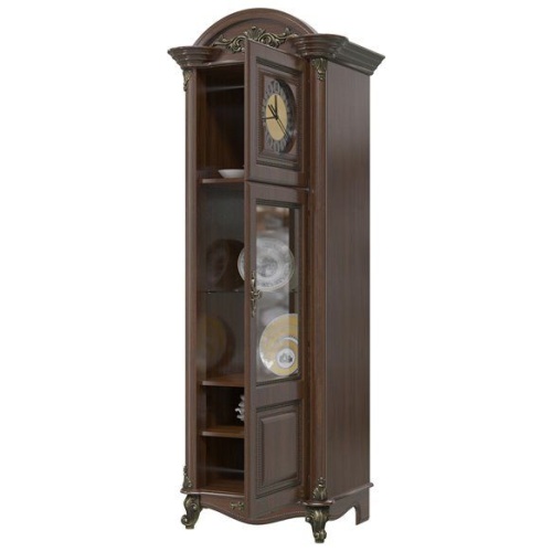 Шкаф с часами Да Винчи (орех) фото 2