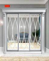 Шкаф-купе Классик 3-дверный №7 (2,83 м.) белый/серебро