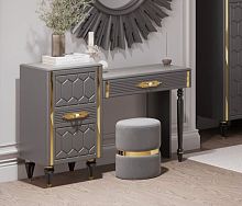 Стол туалетный Мария (серый с золотом)