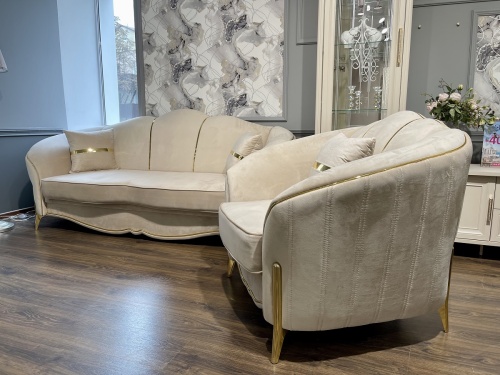 Диван Лара 3х местный бежевый золото фото 12