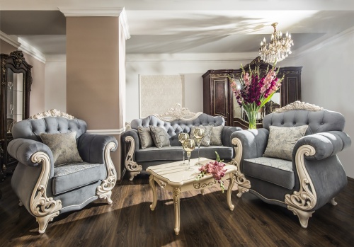 Диван Афина 3х местный крем серый фото 5