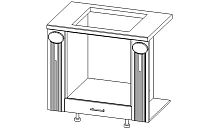 Верона секция напольная центральная со столешницей под духовой шкаф крем глянец